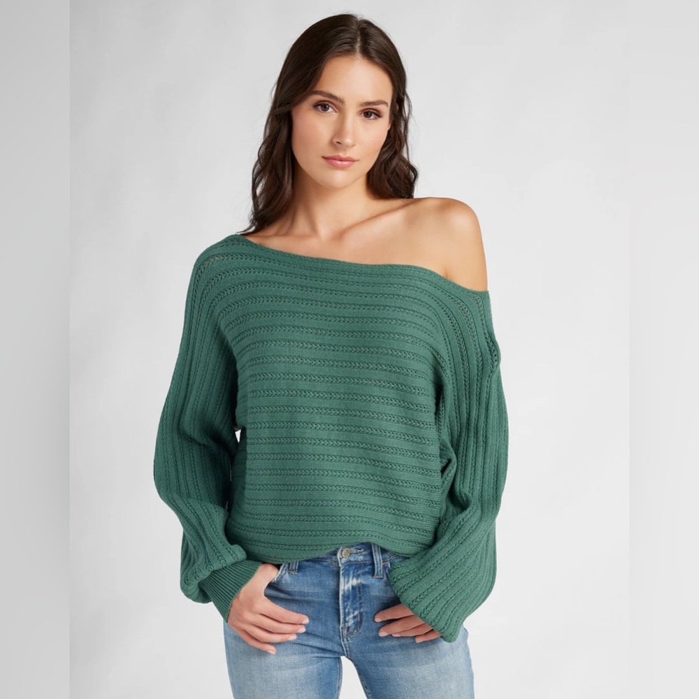 78&Sunny Open Weave Dolman Top 2X